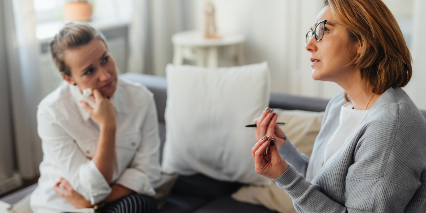 Two women having a profound coaching conversation.
